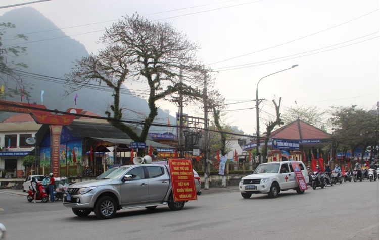 Diễu hành hưởng ứng ngày Thế giới phòng chống Lao (24.3) tại thành phố Hà Giang