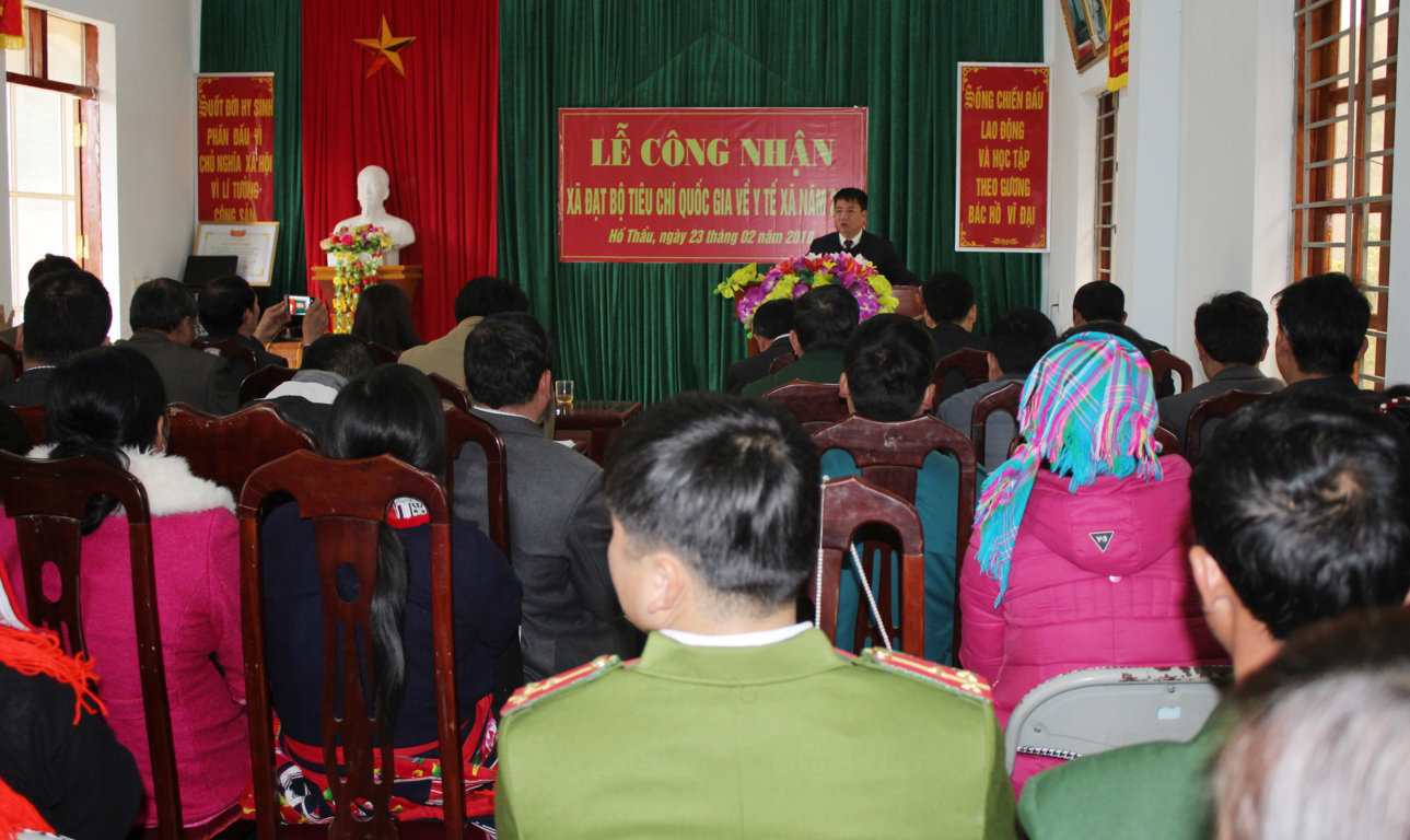 Đ/c Lù Văn Chung – Phó Chủ tịch UBND huyện – Trưởng ban chăm sóc SKND huyện phát biểu tại Lễ công bố