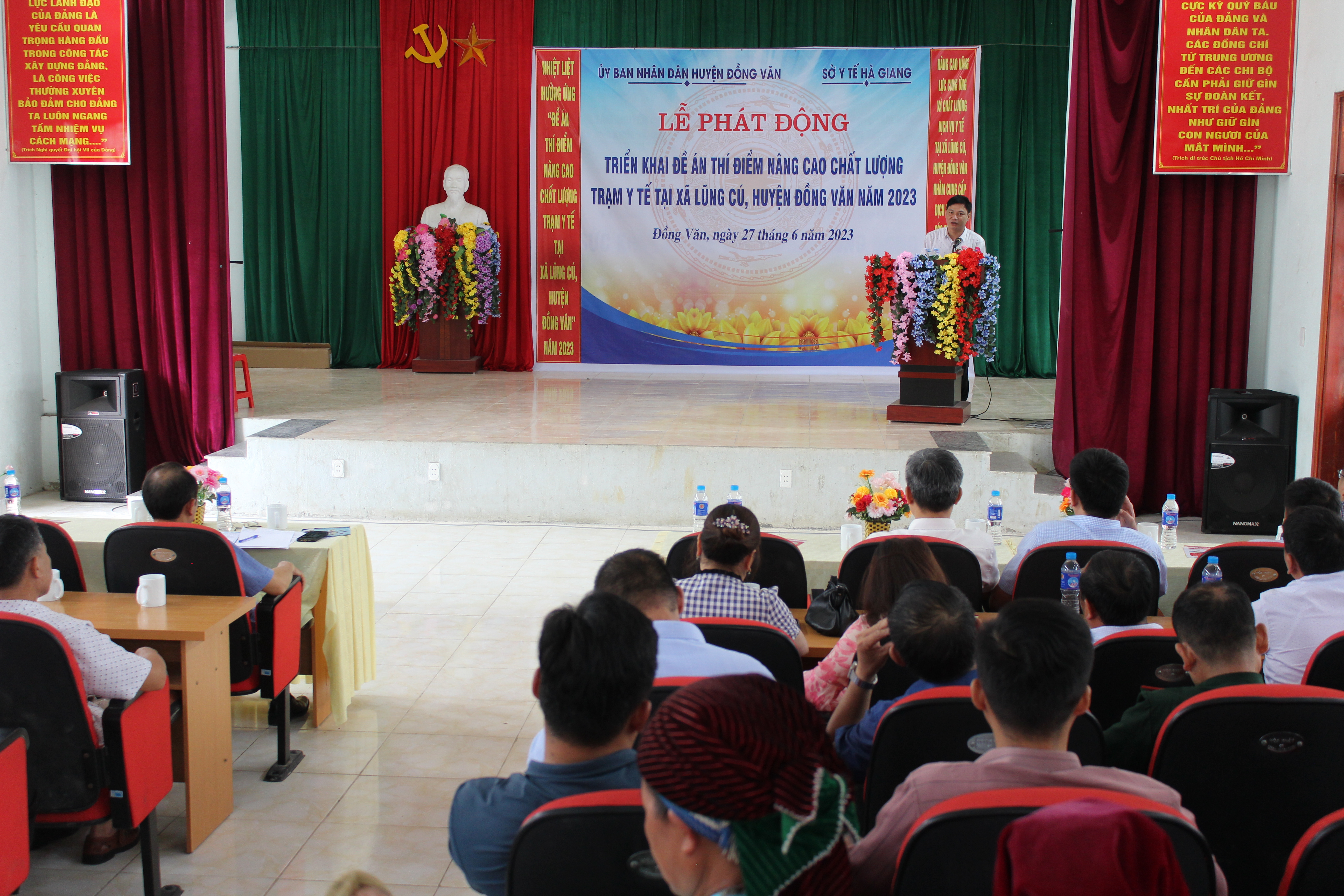 Đồng chí Vũ Hùng Vương – Phó Giám đốc Sở Y tế phát biểu tại lễ phát động.