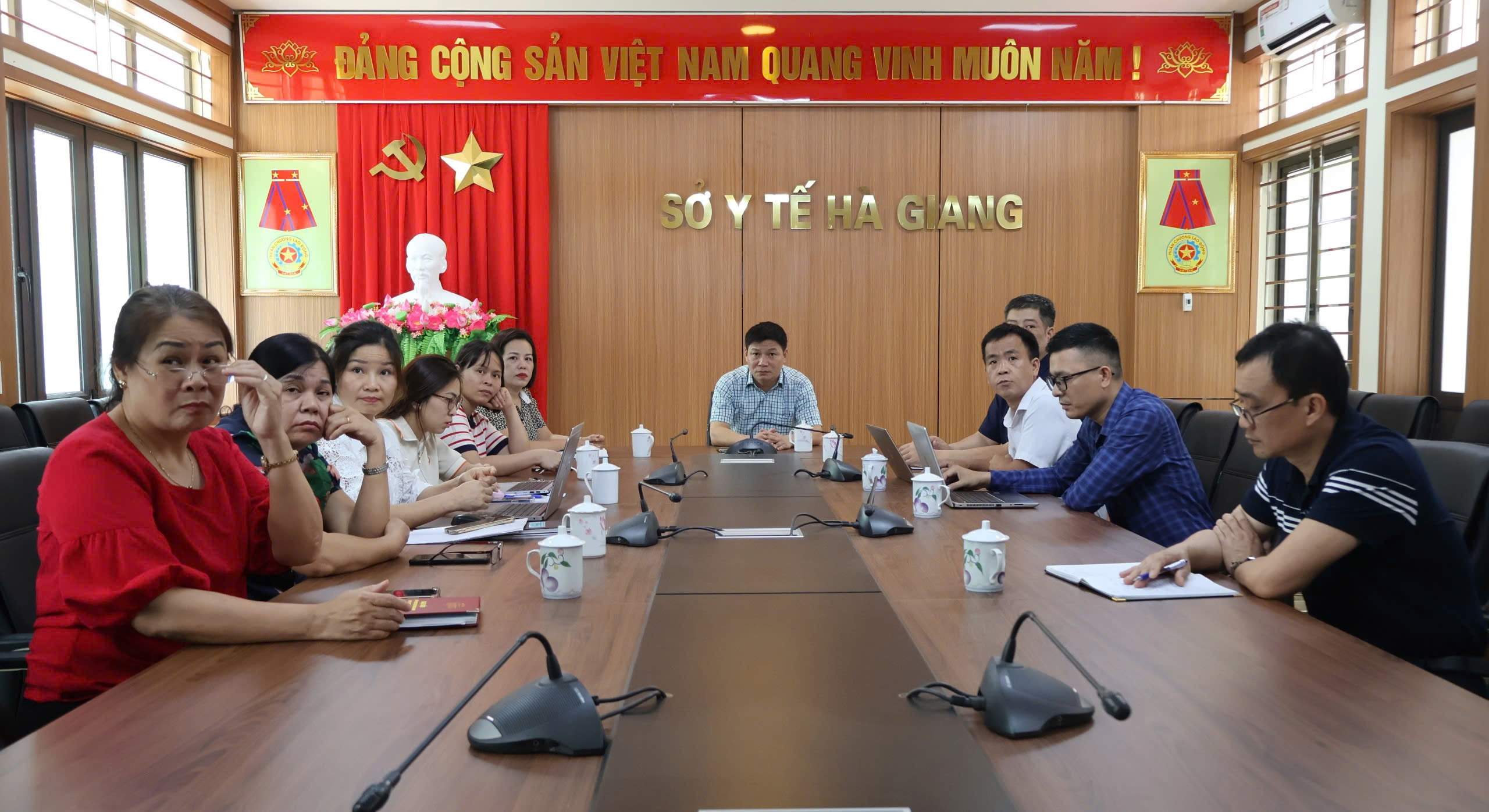 Các đại biểu tham dự tại điểm cầu Sở Y tế Hà Giang